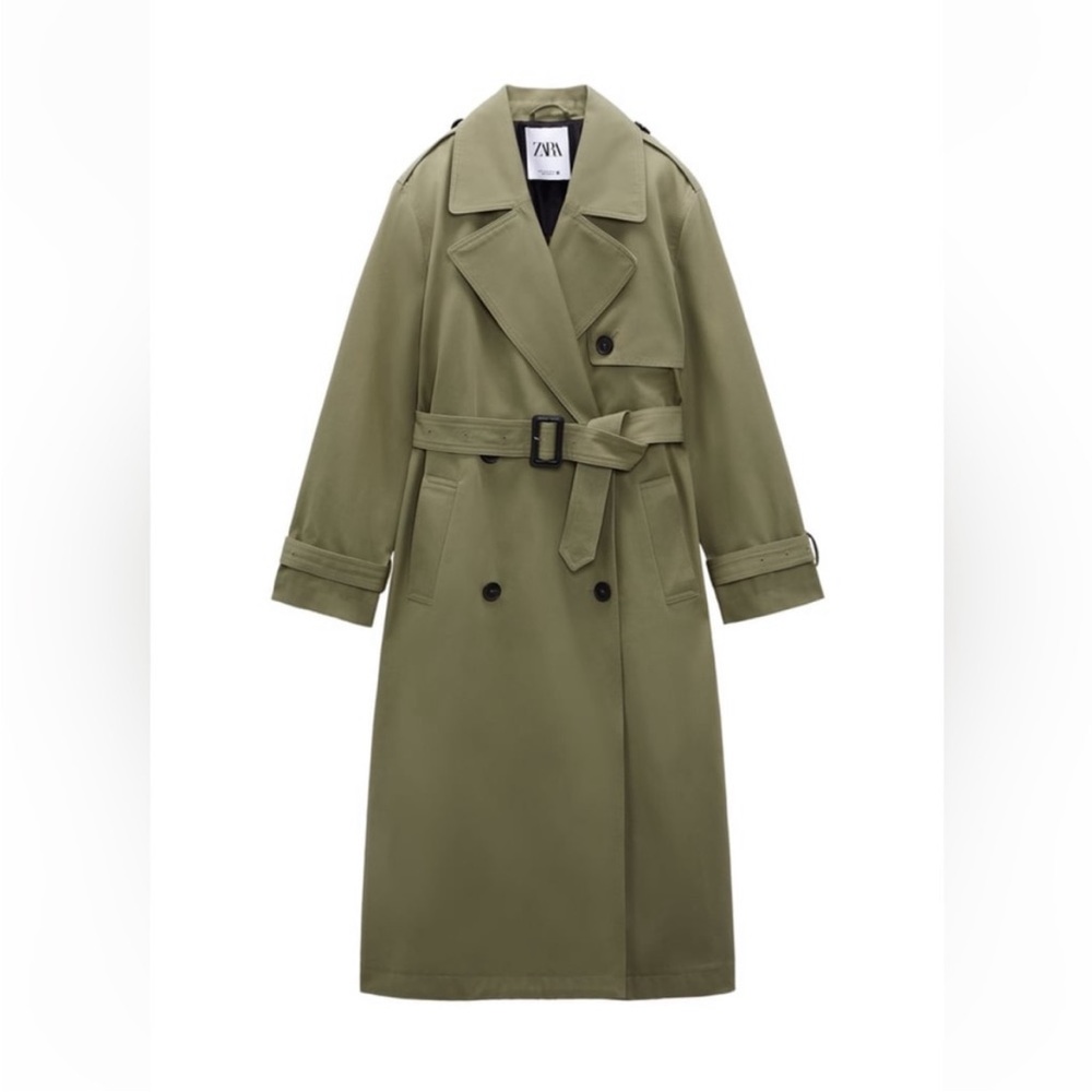 Zara olive green trench coat